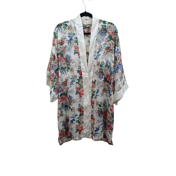 Victoria's Secret Vintage Floral Robe Gold Label Sheer Fairy Boho Airy One Size - Picture 1 of 5